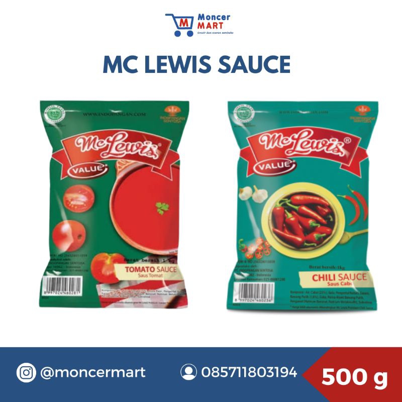 

MC Lewis Value Chili Sauce / Tomato Sauce 500g