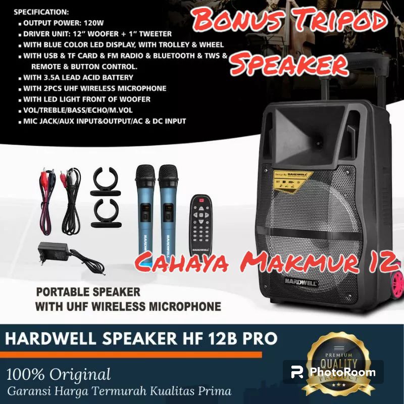 ORIGINAL Speaker Portable HARDWELL HF 12 B PRO / HF-12B PRO(ORIGINAL) 12 inch