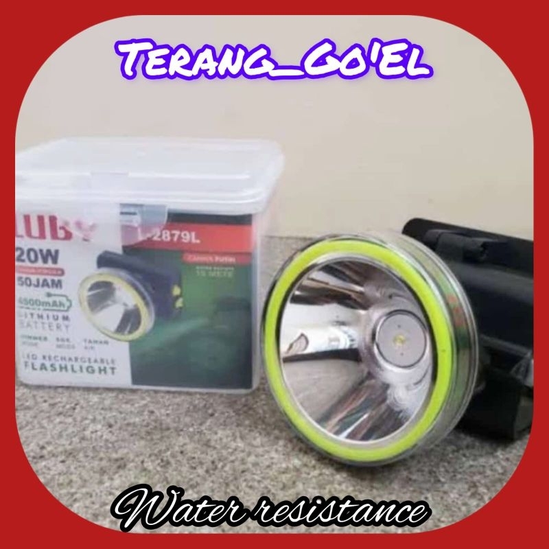 SENTER KEPALA LUBY 20 WATT L 2879L/K// HEAD LAMP LUBY 20WATT  WATER RESISTANCE// SENTER KEPALA CAS  