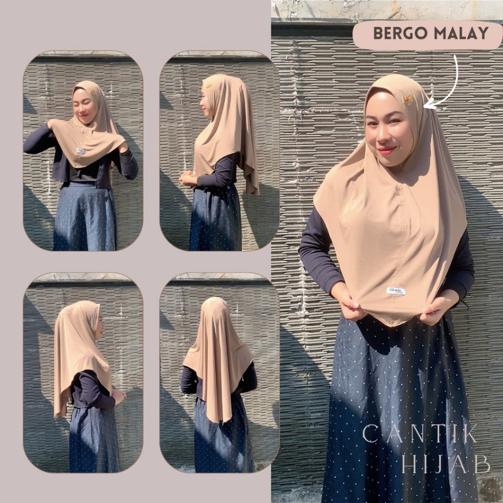 Bergo jersey premium kerudung syari jilbab instan