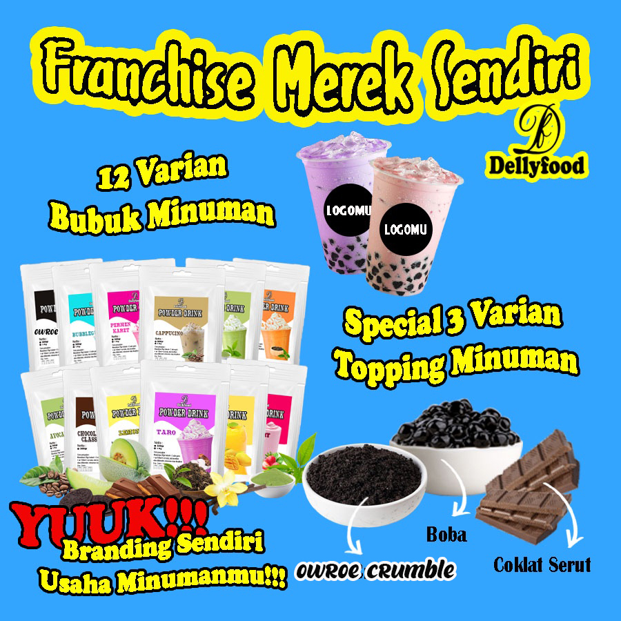 

Franchise Merek Sendiri / Paket Usaha Minuman Pakai Merek Sendiri