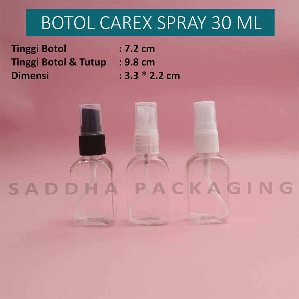 Botol CAREX 30ml Bening Clear Spray / Botol Parfum / Botol Hand Sanitizer / Botol PET 30 ml Carex