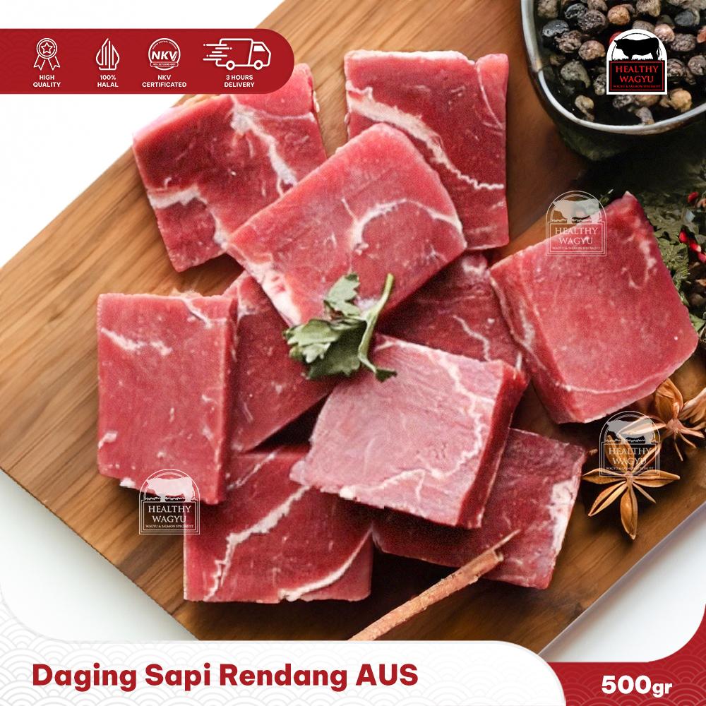 

Daging Rendang Sapi Beef Australia 500 Gram Healthy Wagyu