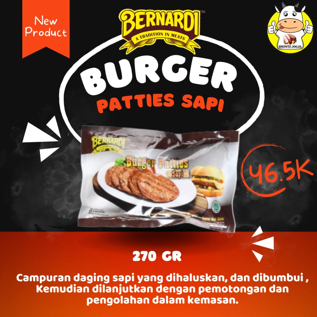

BERNARDI BURGER PATTIES SAPI 270GR - FROZEN FOOD - BRONTZ JOGJA