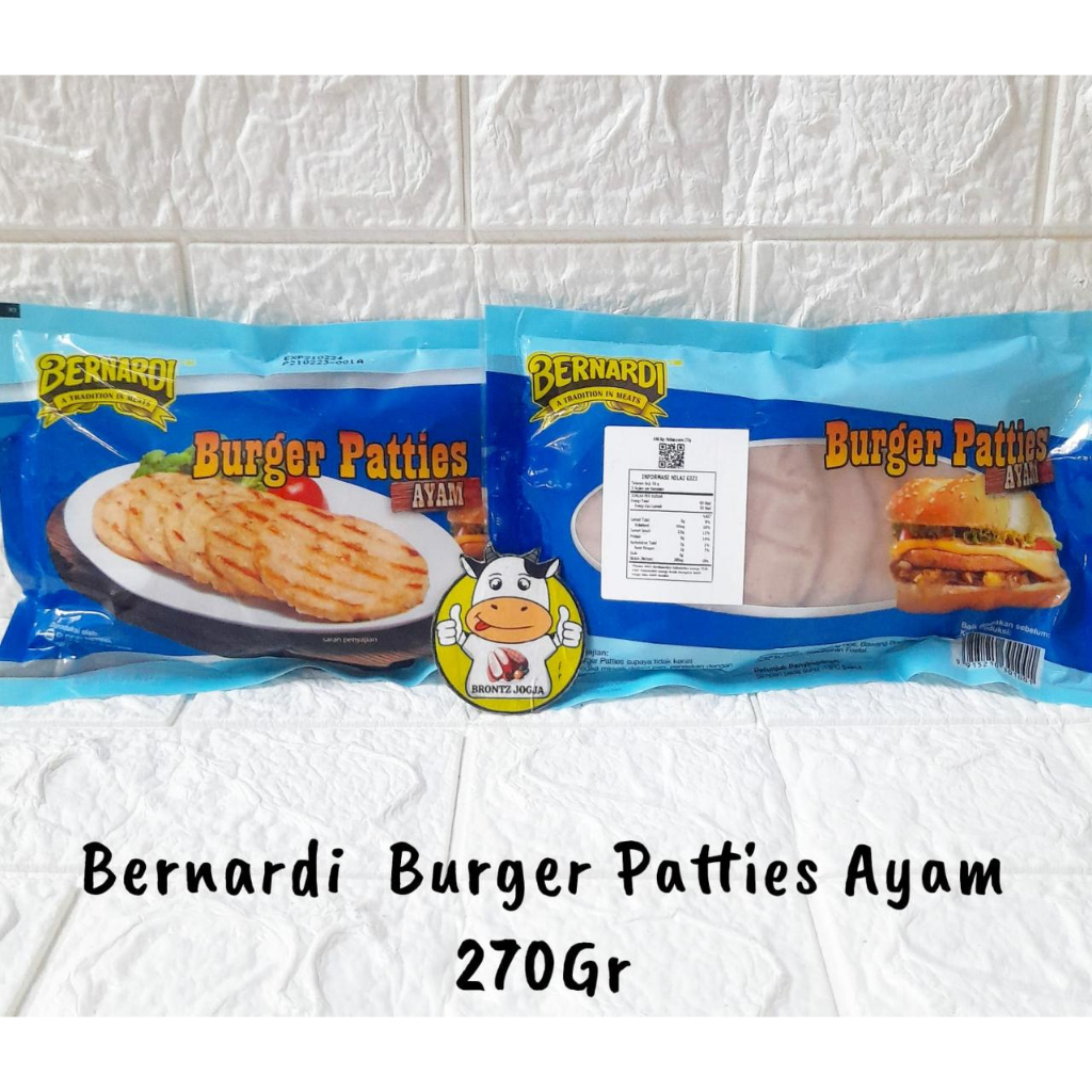 

BERNARDI BURGER PATTIES AYAM 270GR - FROZEN FOOD - BRONTZ JOGJA