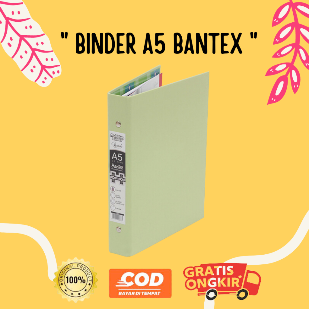 

MAP BINDER BATIK HIJAU PASTEL 1334 72 20 RING BINDER BANTEX MURAH
