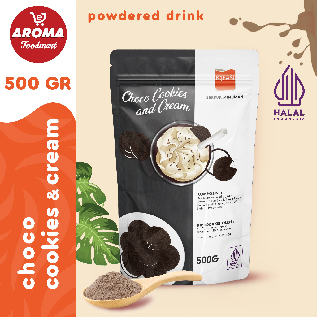 

Kreasi Bubuk Choco Cookies Cream Powder 500gr Serbuk Coklat Kukis Krim