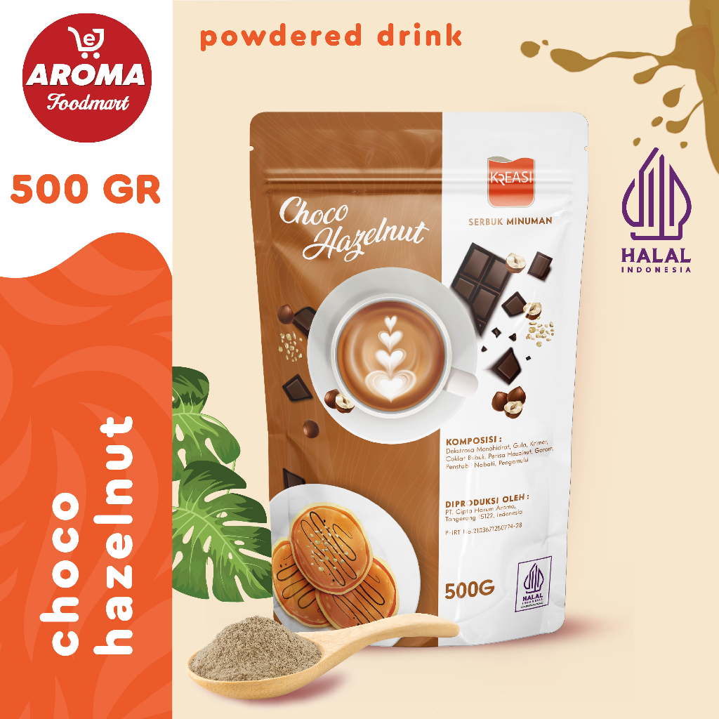 

Kreasi Bubuk Choco Hazelnut Powder 500gr Serbuk Coklat Hazelnut 500 gr