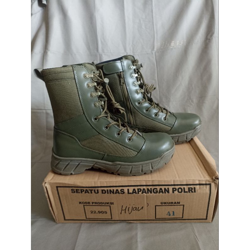 sepatu pdl hijau jatah polri