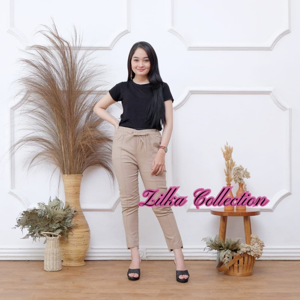 BESTPROMO ZILKA - CELANA BAGGY CHINOS WANITA JUMBO TWILL COMBED PREMIUM