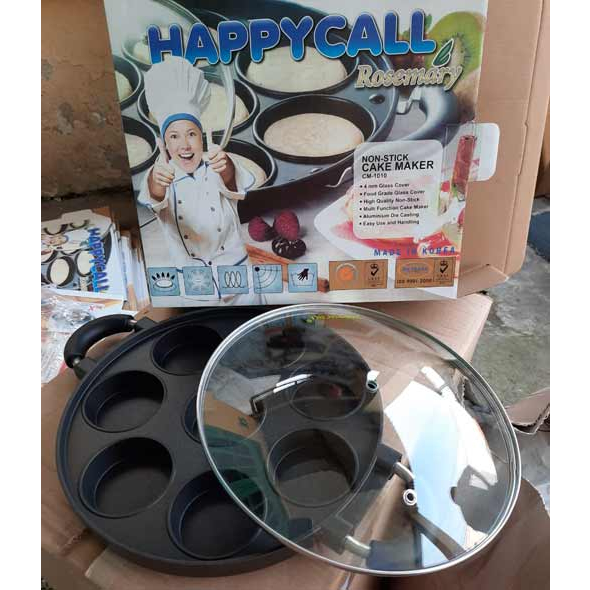 Cetakan kue Happy Call lubang 8/ cetakan martabak mini/ kue lumpur/ apem
