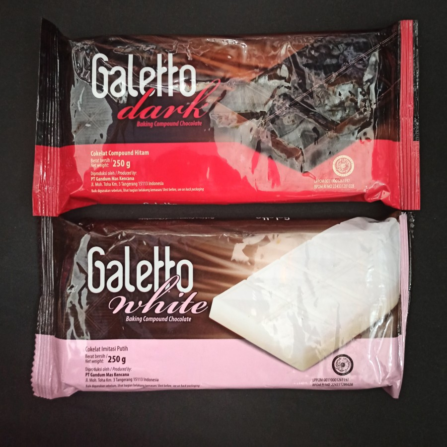 

GALETTO DARK Chocolate 250gr / GALETTO WHITE 250gr / Coklat Batang Galetto