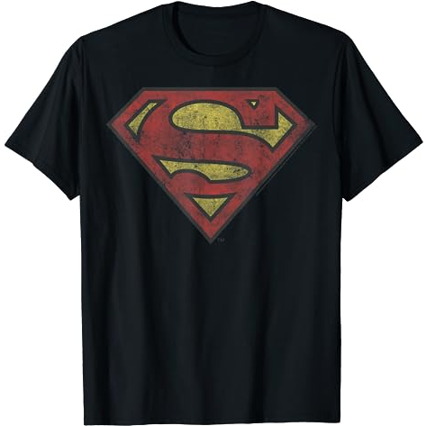 Baju Dewasa DC Comics Superman Vintage Shield T-Shirt Fashion Pakaian Atasan Kaos Laki Pria Wanita M