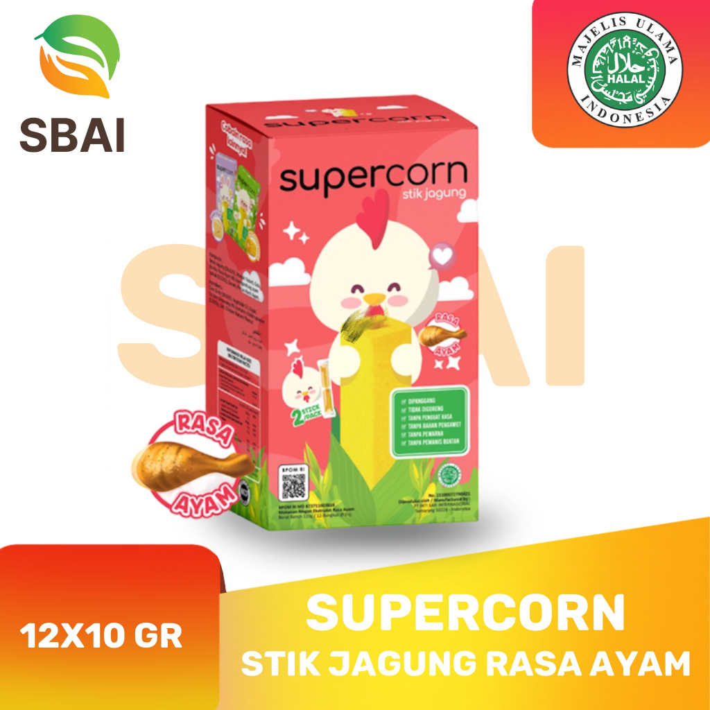 Supercorn Stick Jagung Snack Anak rasa Ayam