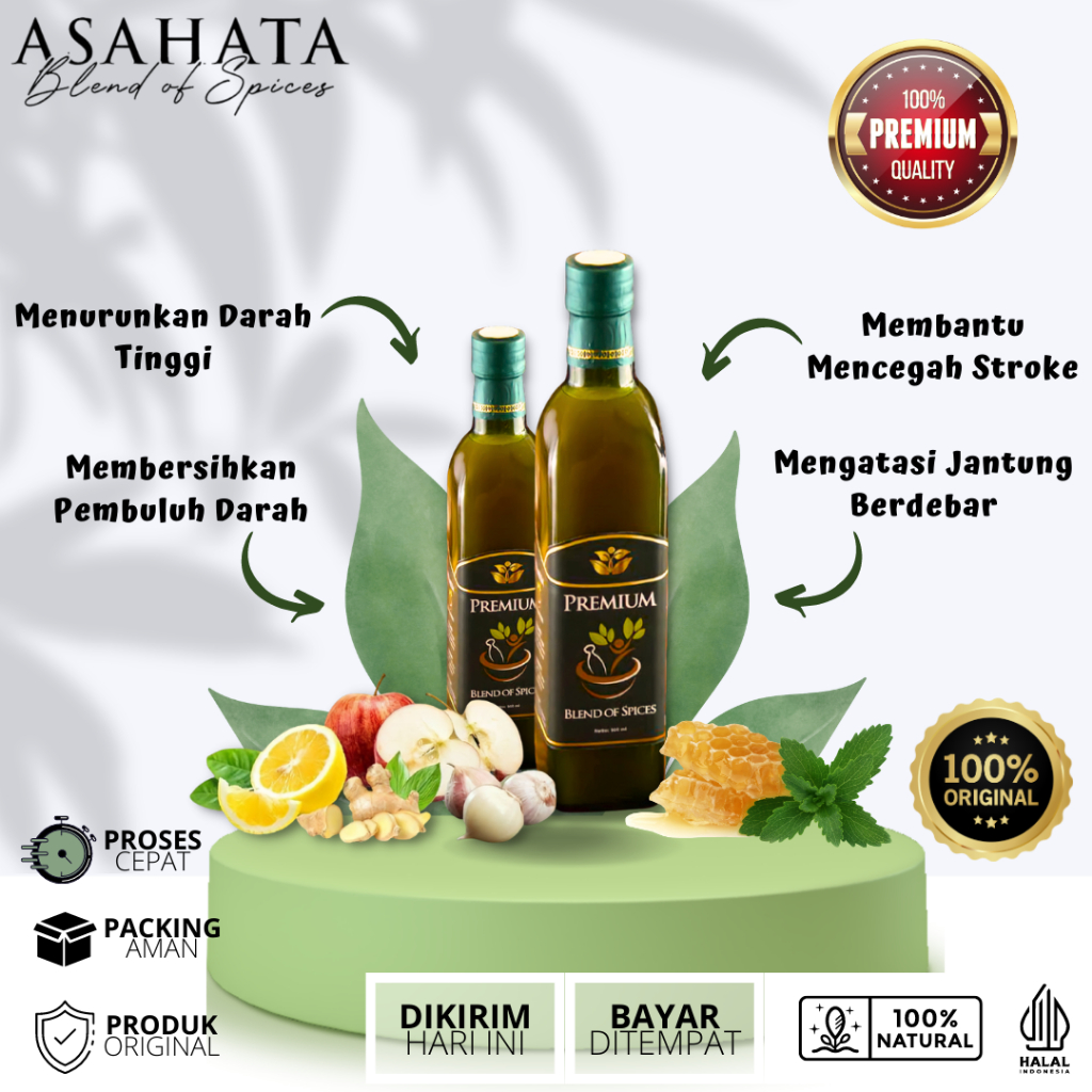 

Asahata Jus Bawang Putih Tunggal Jahe Merah Madu Lemon Cuka Apel Bahan Healthy Juice Herbal Alami Bagus untuk Detox Pelangsing Diet Asam Urat Kolesterol penyumbatan pembulu darah penyebab jantung koroner - 250ml Botol Kaca