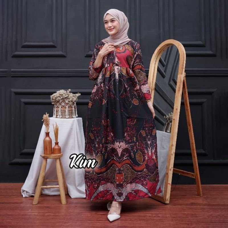 Gamis Batik (COD) MANGGAR Gamis Batik Pesta Model Terbaru 2023