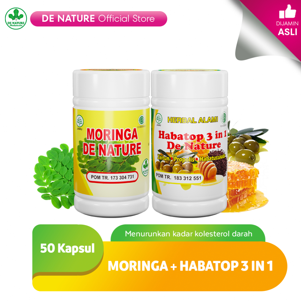 ORIGINAL Herbal Darah Tinggi Dan Kolestrol Asli Herbal Denature Moringa Habatop ampuh untuk keluhann