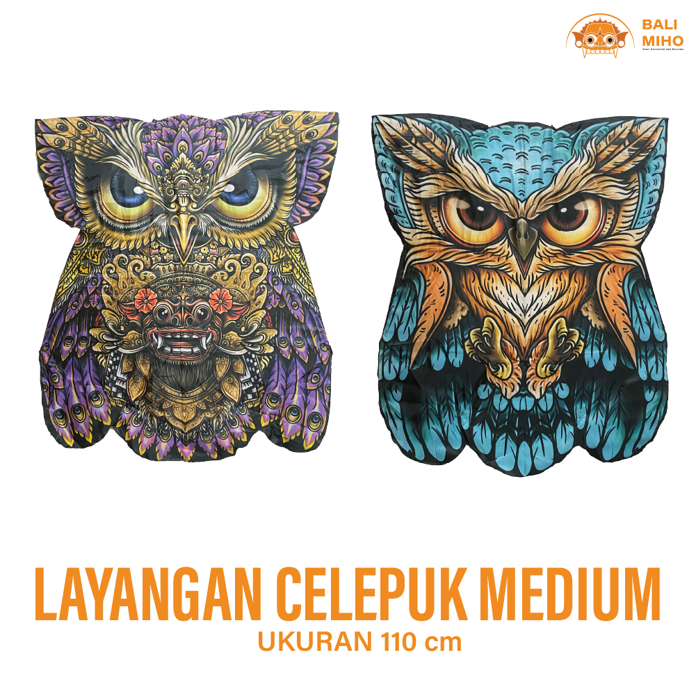 Layangan  Celepuk Print Medium  - Layangan Celepuk 1,1 meter - Layangan Burung Hantu - Layangan Lipa