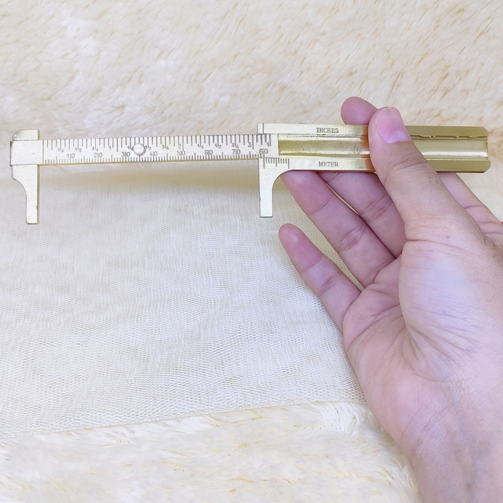 Jangka Sorong Sigmat / Sketmat / Vernier Caliper Mini Tembaga / SIGMAT KUNINGAN Penggaris MINI