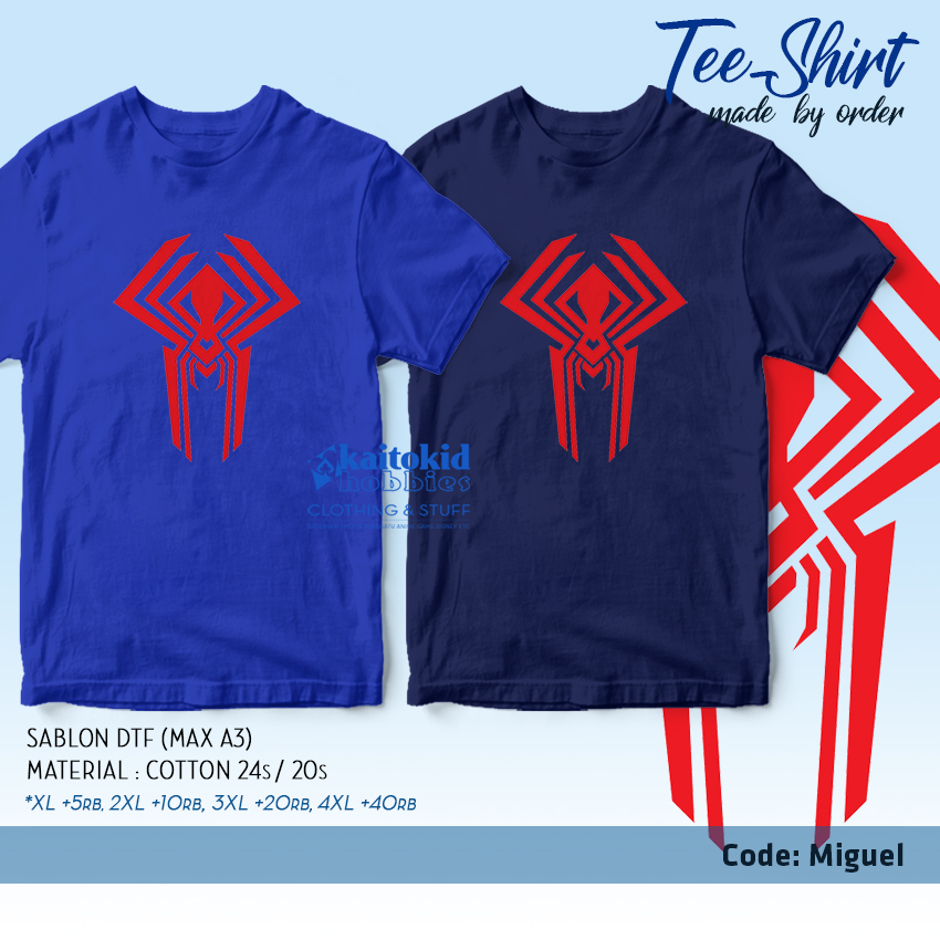 Kaos SPIDEY MIGUEL O'HARA SPIDERVERSE SPIDERMAN bisa custom desain bebas