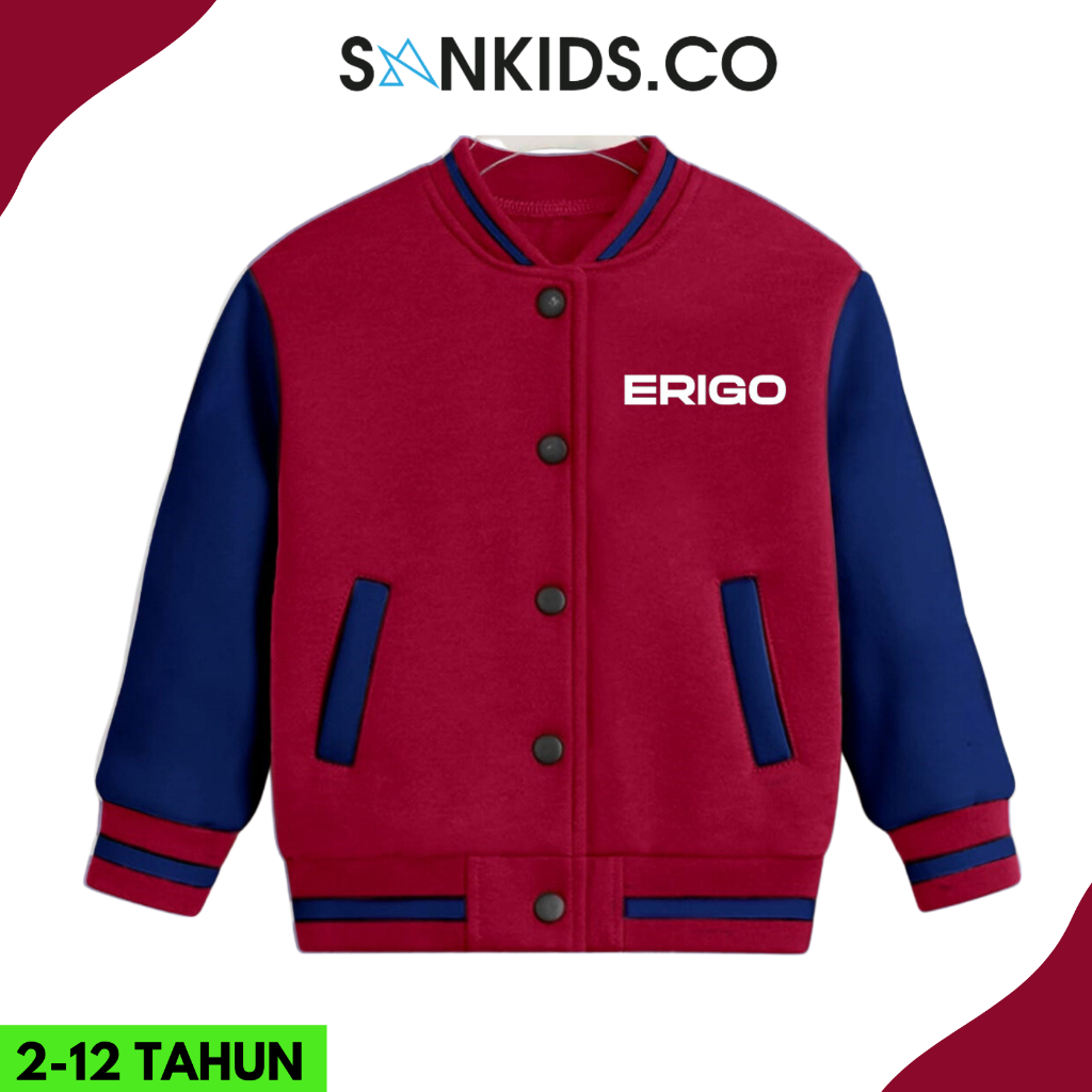 JAKET BASEBALL ANAK UMUR 2 - 12 TAHUN JACKET ANAK LAKI LAKI PEREMPUAN ERIGO