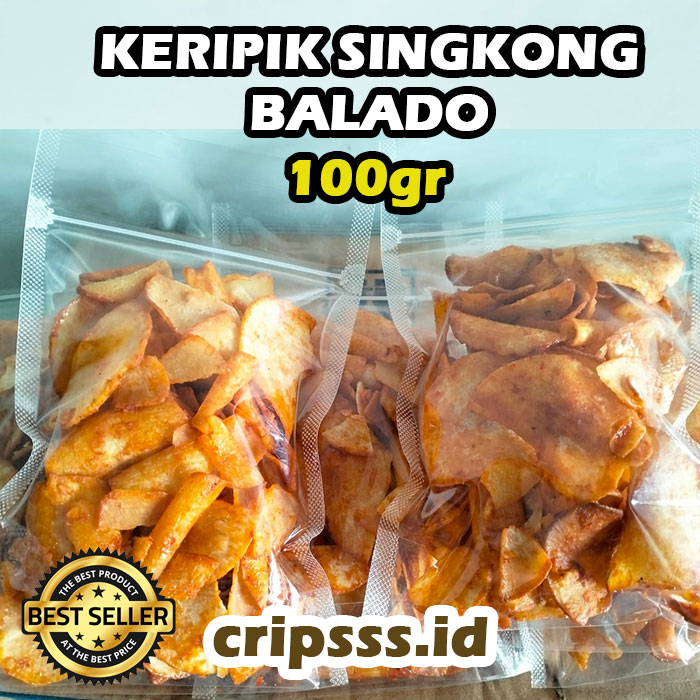 

Keripik Singkong Balado 100gr Pedas Manis Home Made