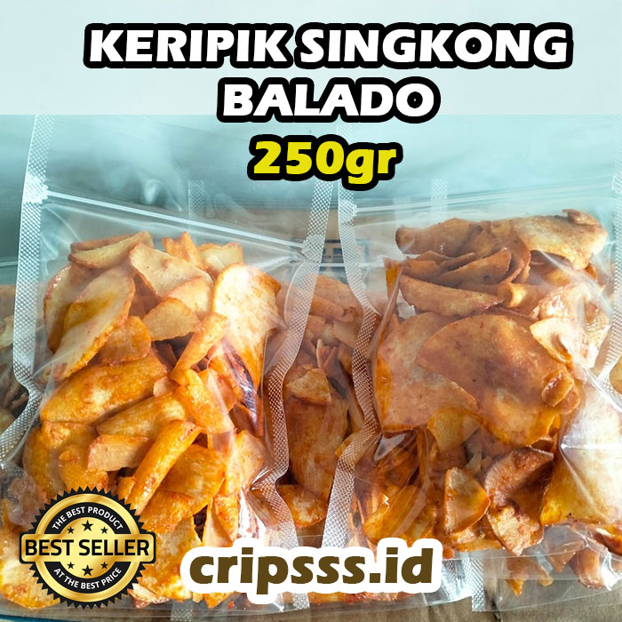 

Keripik Singkong 250gr Pedas Manis Balado Home Made