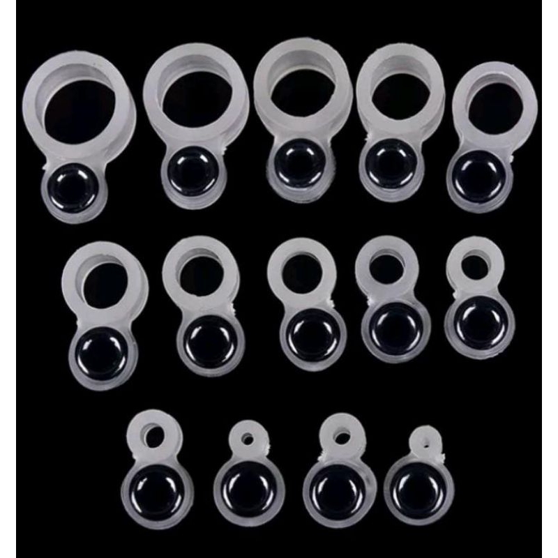 14 pcs Ring Guide Joran pancing bahan silikon ukuran 1 - 14