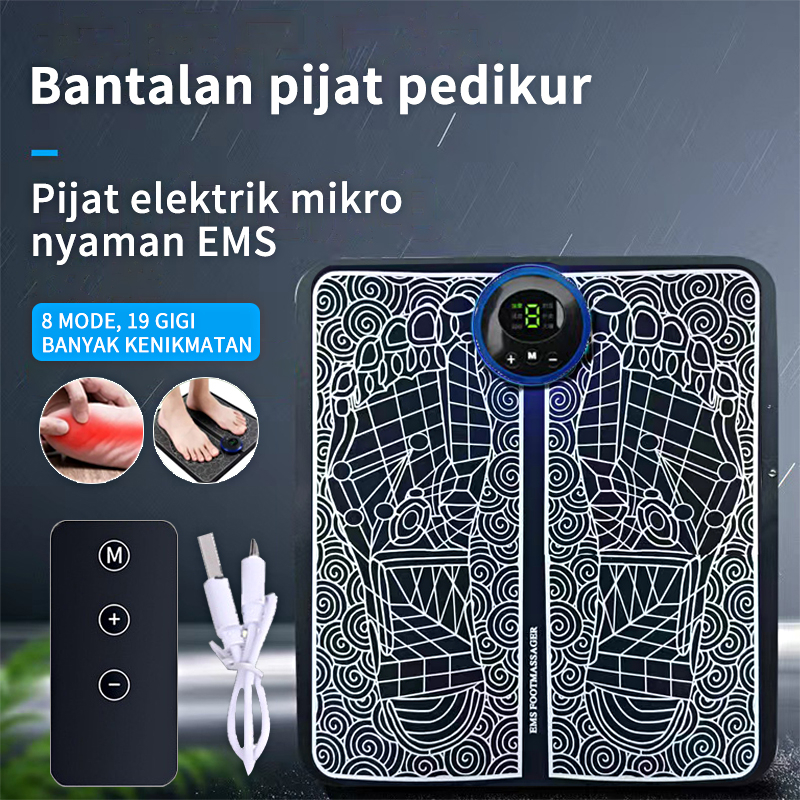 Alat Pijat Kaki Elektrik Bantalan Pijat Kaki EMS Elektrik Alat Terapi Kaki Meningkatkan sirkulasi darah dan membantu tidur dengan remote control