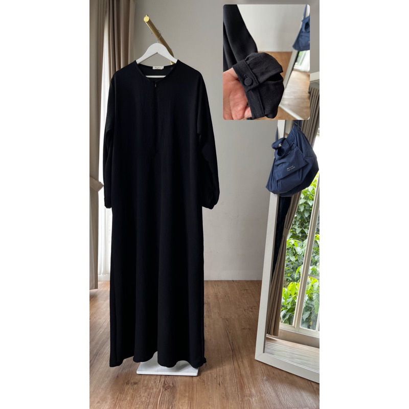 KEERAN DRESS GAMIS SYARI POLOS / GAMIS WANITA TERBARU TERLARIS-Hitam