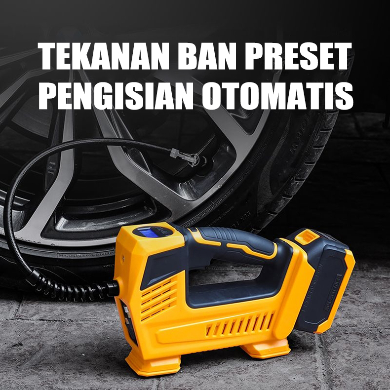 IRONHOOF 24V Baterai Pompa Ban Mobil Truk Motor Elektrik Cek Tekanan Angin Digital LCD Display Portable Inflator Air Pompa Kompresor