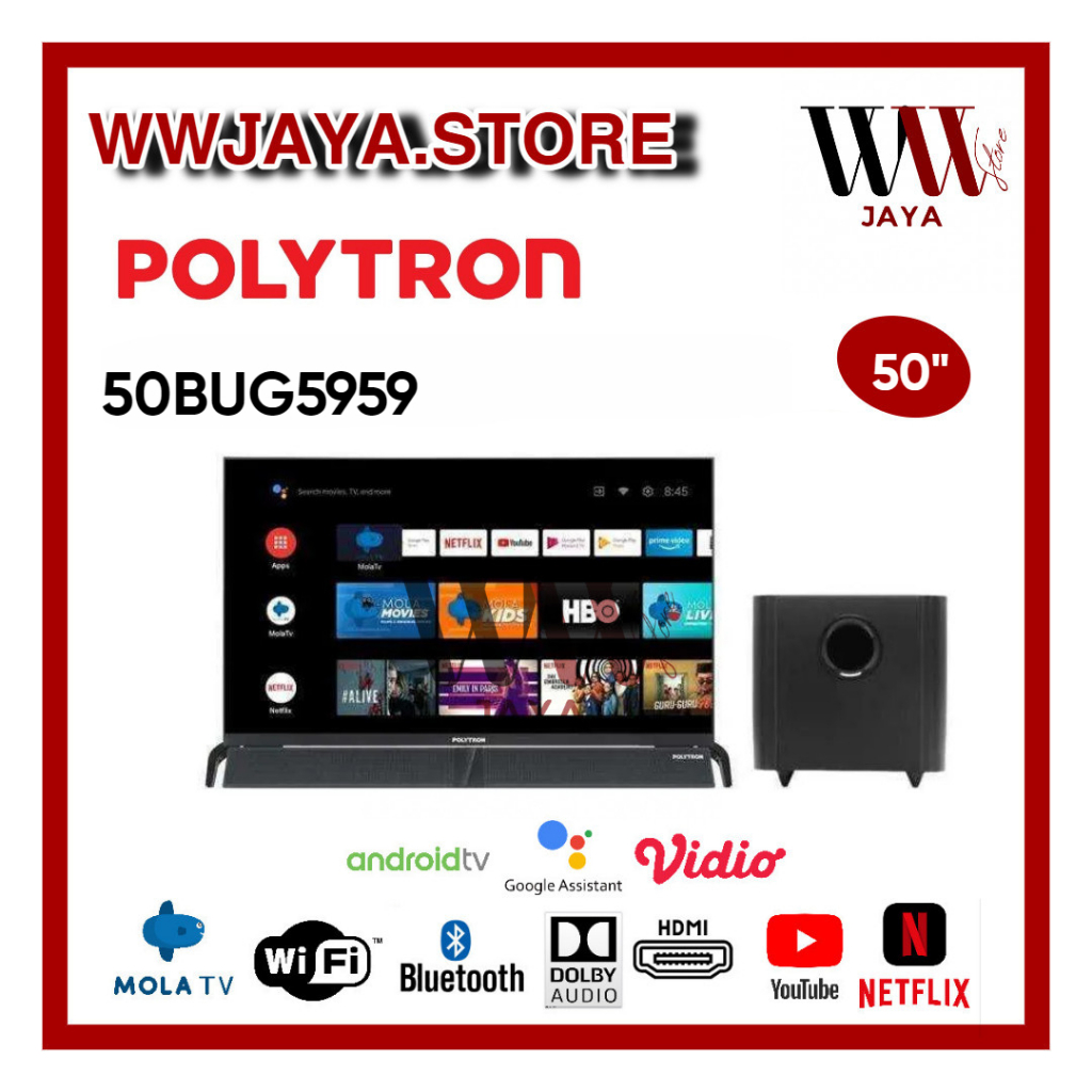 TV LED Android Polytron 50BUG5959 LED Polytron 50 Inch Android TV