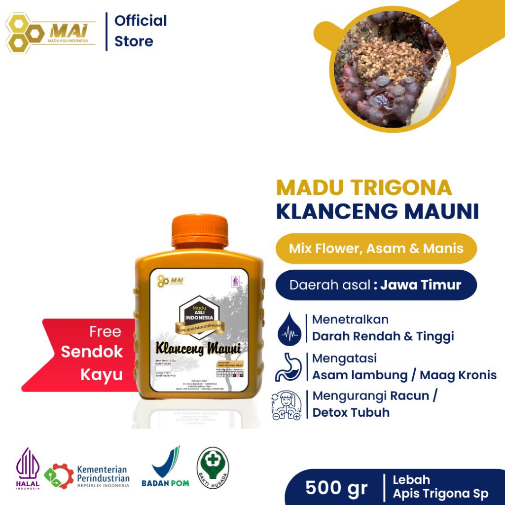 

Madu Liar Klanceng Mauni / Lebah Apis Trigona - Madu Hitam Kelulut - Madu Trigona atasi Maag & Gerd