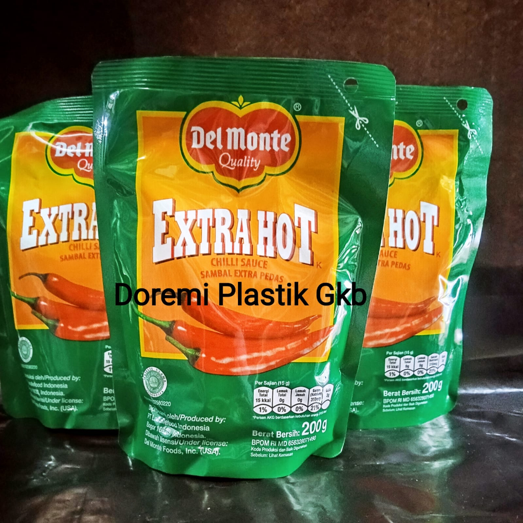 

Delmonte Saos Sambal / Extra Hot DELMONTE sambel 200gram / DELMONTE Extra Hot Pouch 200gram