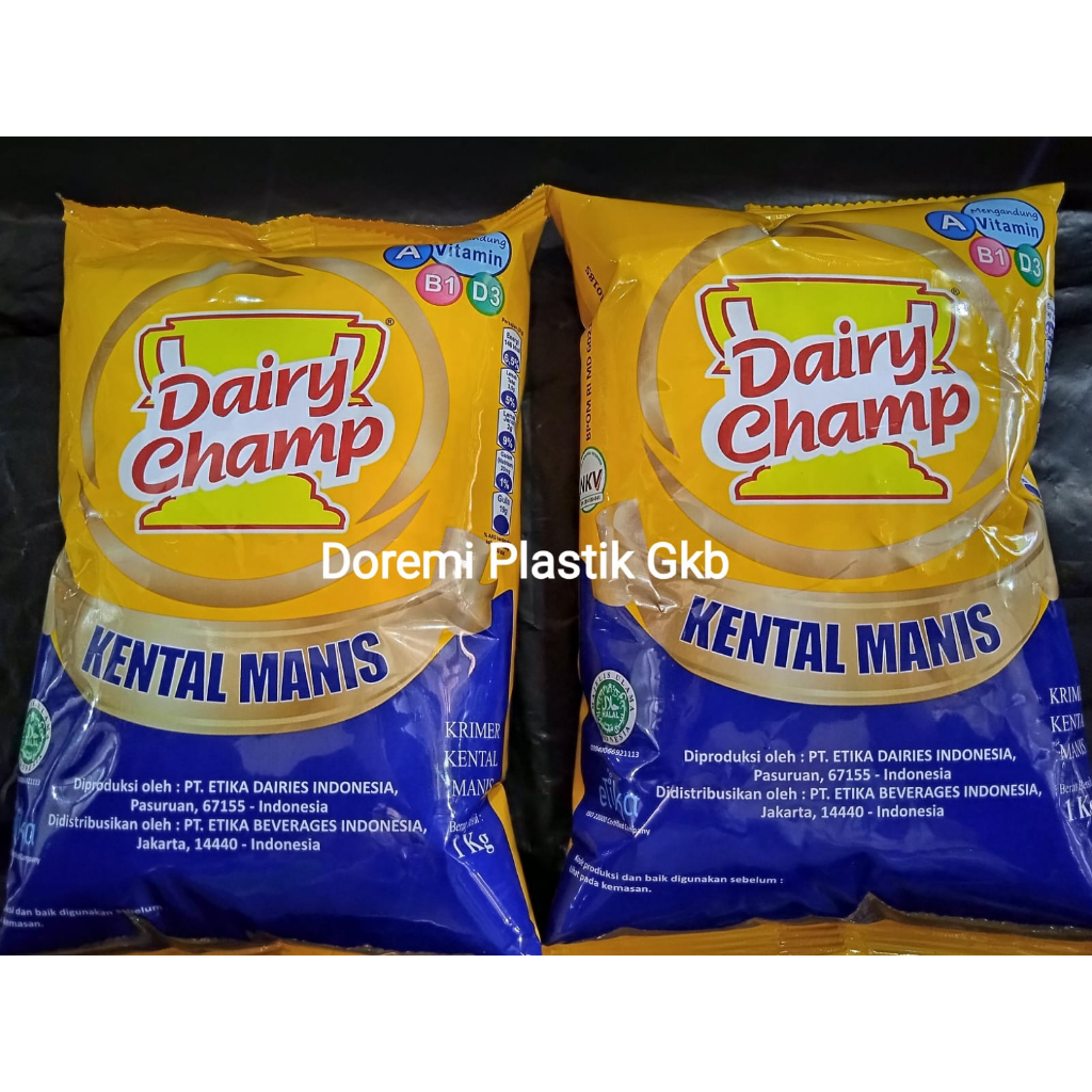 

Susu Kental Manis Dairy Champ 1 kg / Dairy Champ Susu Kental Manis Bag 1kg / SKM