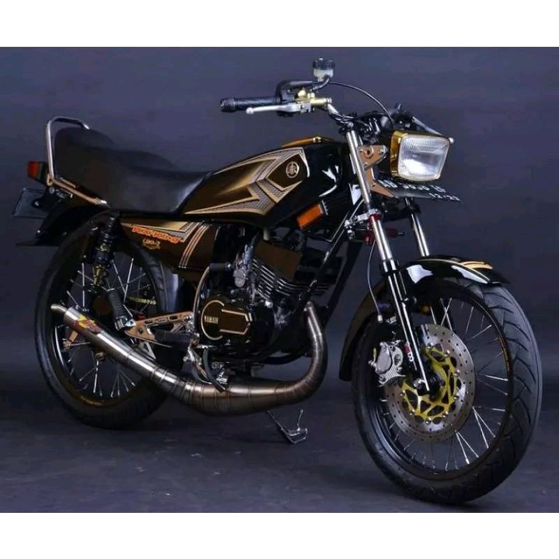 striping motor standar ORI Yamaha RX king 2004 hitam gold | striping original Yamaha RX KING hitam g