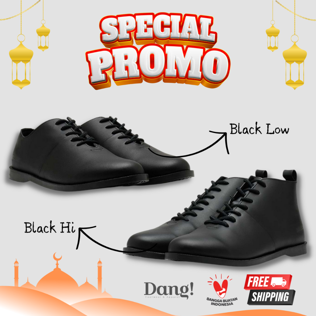 BRODO - Sepatu Signore Terra Full Black Hi/LowSneakers Leather/Kulit Sneakers Original Pantopel