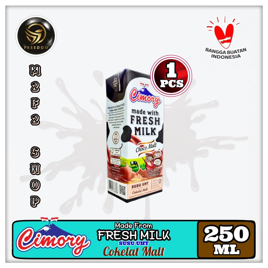 

Susu Cimory Fresh Milk Kotak UHT Choco | Cokelat Malt - 250 ml (Kemasan Satuan)