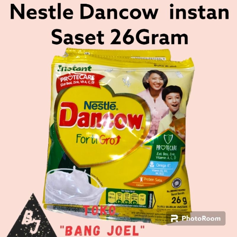 

Nestle Dancow Instan Saset 26 Gram / Susu Bubuk Dancow FortiGrow / Dancow Sachet / Dencow Milky Powder / Dancow Saset