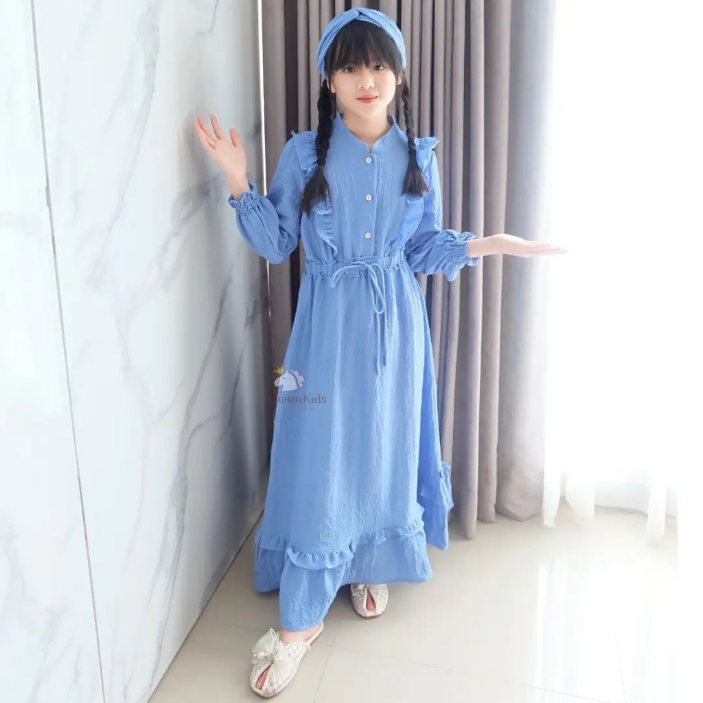 Gamis Anak Remaja Tanggung Viral 2025 Umur 10-12-15 Tahun Outfit Kekinian Baju Muslim Anak Perempuan
