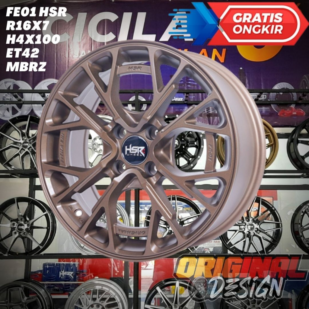 Velg Mobil Racing Ring 16 HSR FE01 R16 Untuk Datsun Go , Go+ , Panca