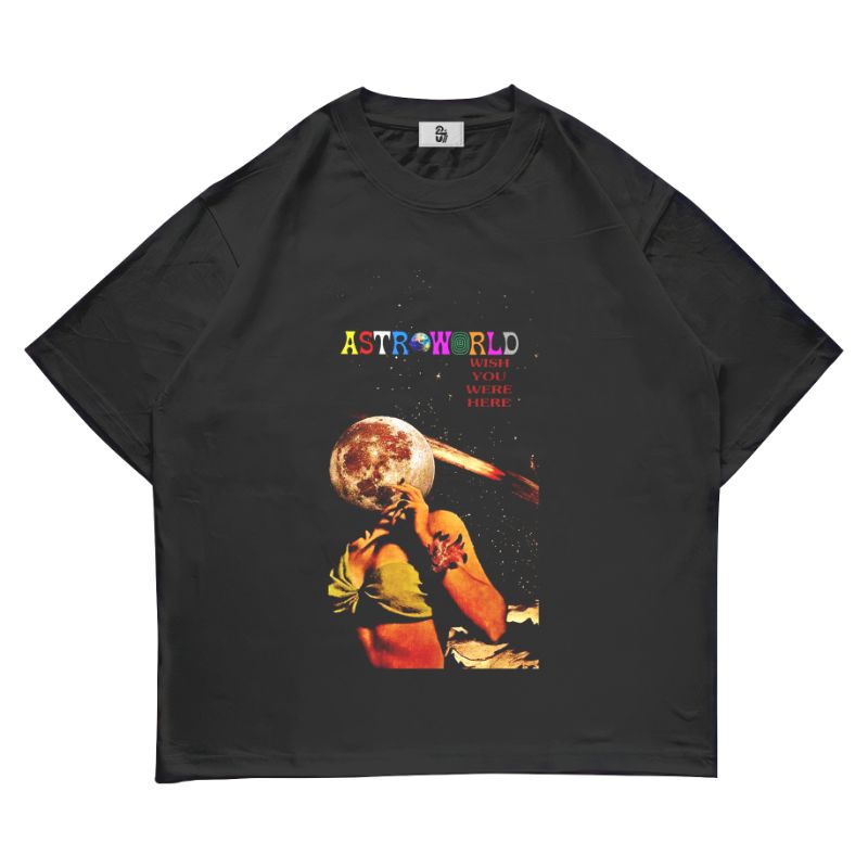 UMSSTORE | T-SHIRT BAJU RAPPER ASTRO WORLD TRAVIS SCOOT 7  | HITAM KAOS OVERSIZE 30S | ANAK | PRIA D