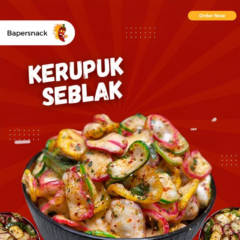 

Seblak kering seblak kemplang kerupuk seblak bantet kerupuk kemplak daun jeruk extrapedas 100 gram