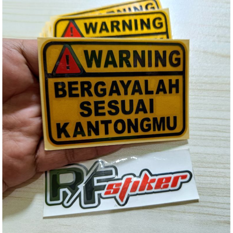 Stiker sticker lucu warning begayalah sesuai kantongmu stiker motor cutting