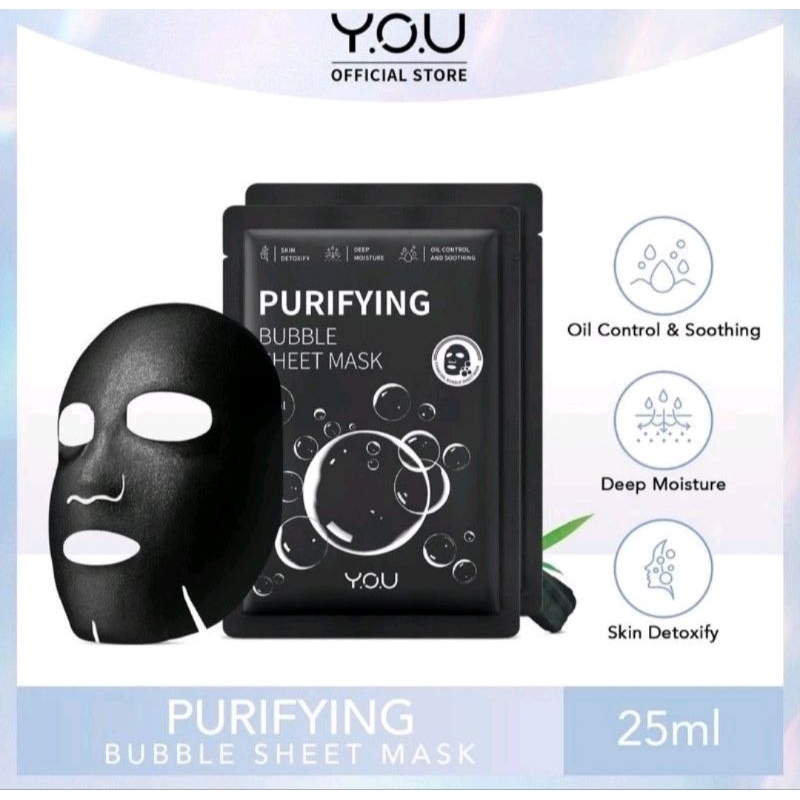 YOU CHARCOAL BUBBLE SHEET mask / masker wajah