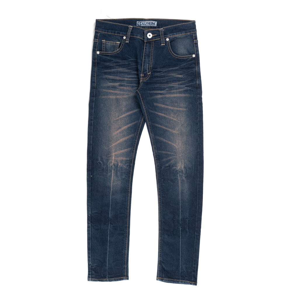 AlfheimCloth.Inc - Celana Jeans Pants Denim - Slim Fit Men Scrap Retro Cloude Whisker Denim S,M,L,XL