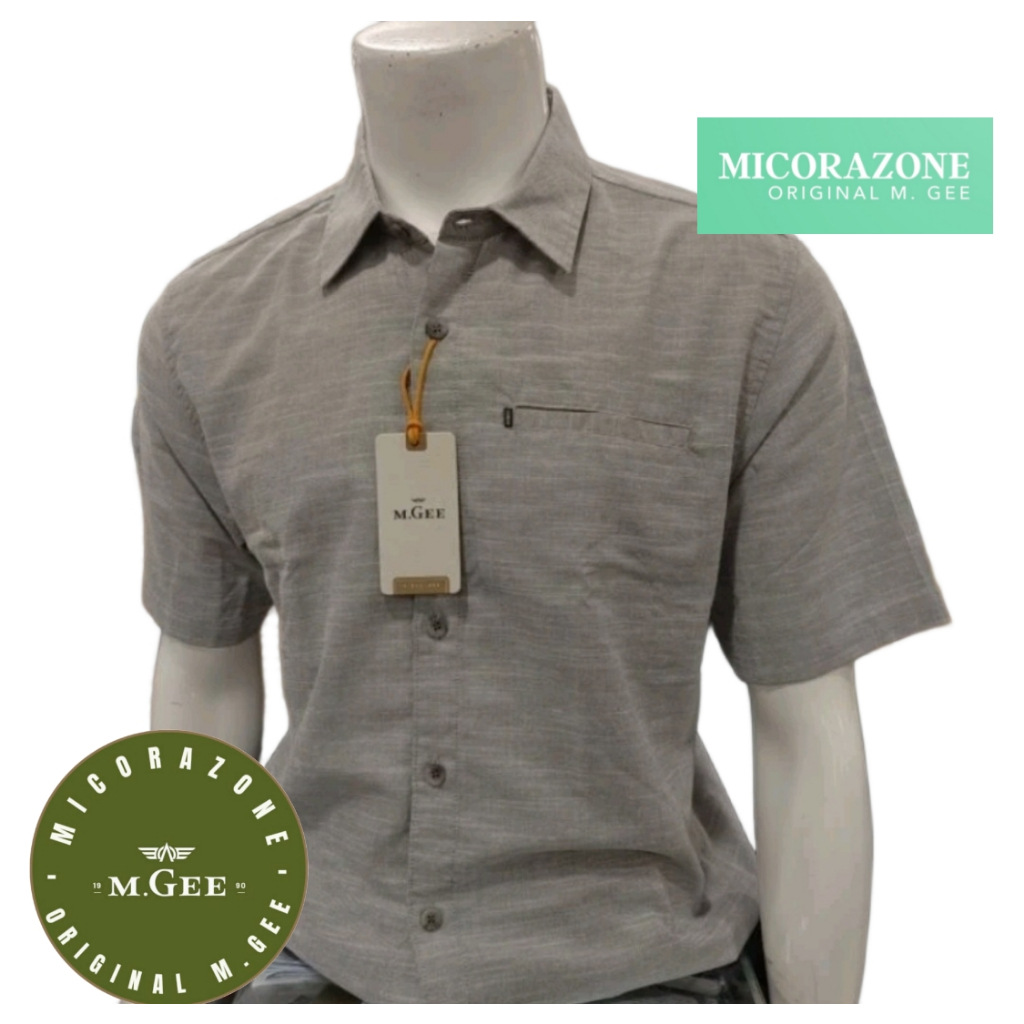 Kemeja Original MGEE - Kemeja Kerja Kasual Lengan Pendek MGEE Alto 116 Grey