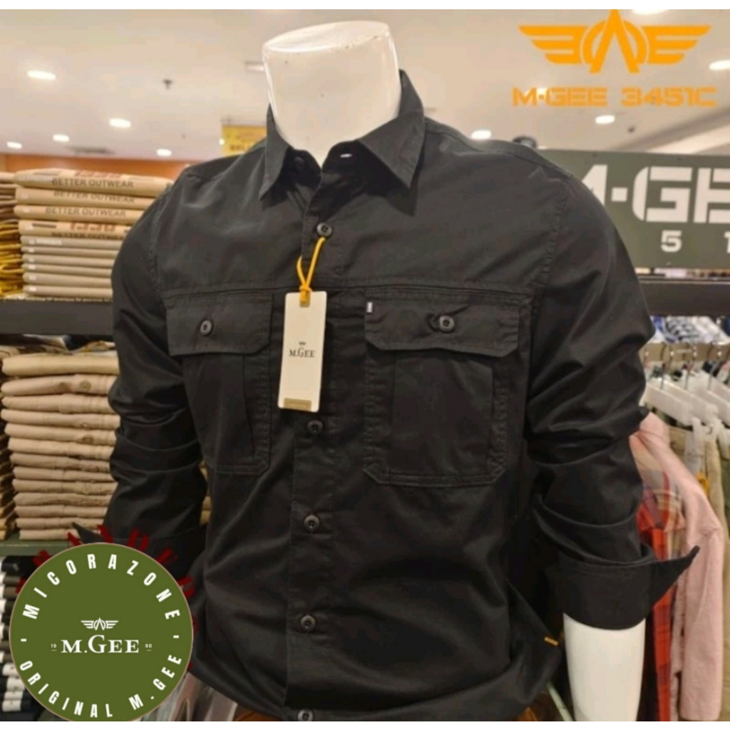 Kemeja Original MGEE - Kemeja Kerja Outdoor Lengan Panjang MGEE Camper 023 Black
