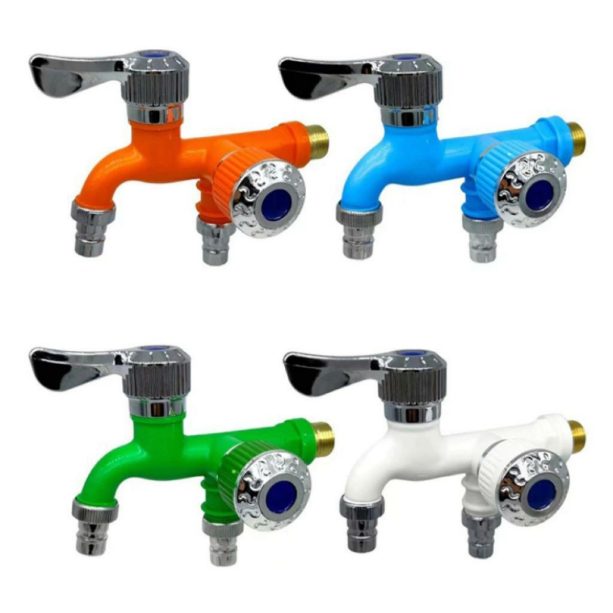 Keran Cabang Shower ABS Kran Air Double Plastik Kran PVC