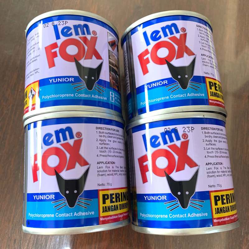 

LEM FOX YUNIOR BIRU 70 gram | LEM KULIT KARET HPL